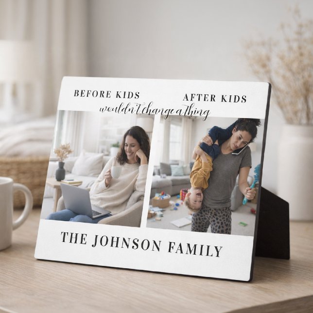 Plaque Photo Funny Before & After Kids Mother's Day 2 Photo (Créateur téléchargé)