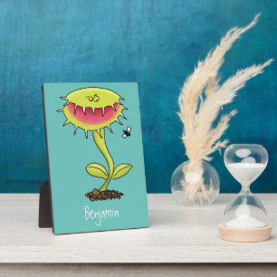 Plaque Photo Funny carnivorous Venus fly trap plant cartoon