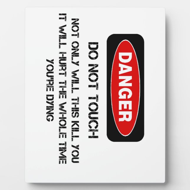 Plaque Photo Funny Danger Sign (Devant)