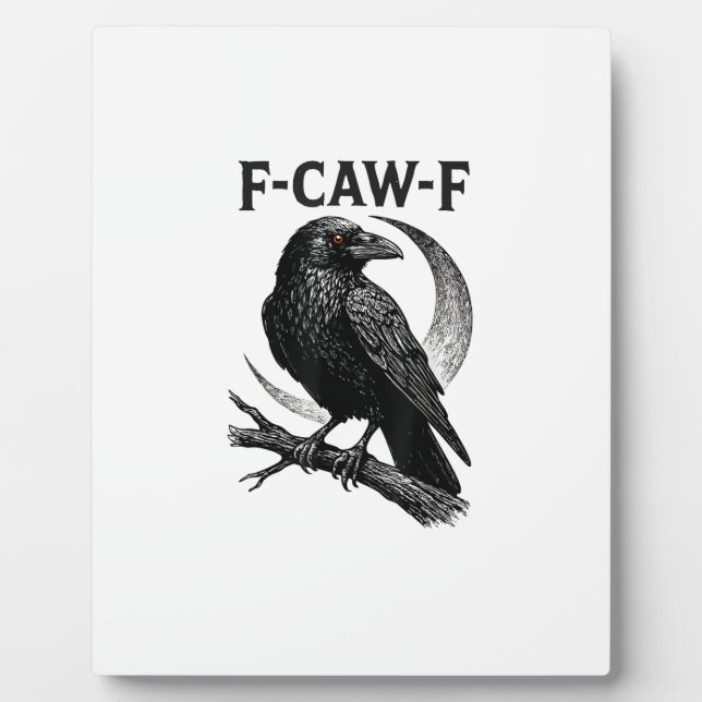 Plaque Photo Funny F-Caw-F Crow Retro Graphic (Devant)