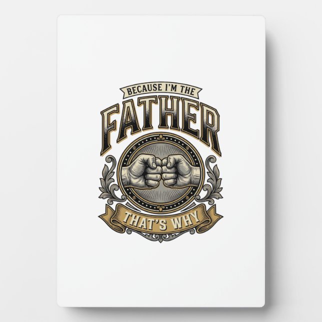 Plaque Photo Funny Father Fist Bump Vintage Engraving Shirt Des (Devant)