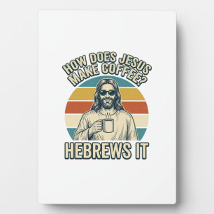Plaque Photo Funny Jésus Café Vintage Gravure Chemise Design_