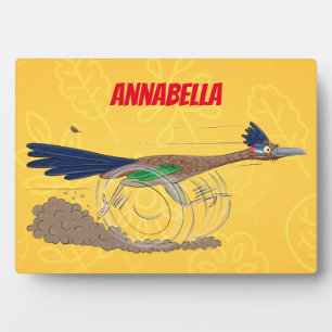 Plaque Photo Funny roadrunner bird cartoon illustration