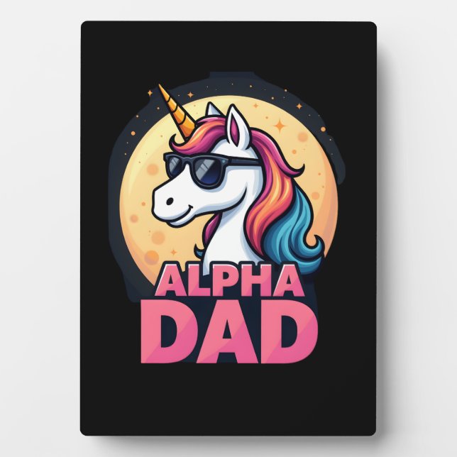 Plaque Photo Funny Unicorn Dad Laufey Men Father's Day Christma (Devant)