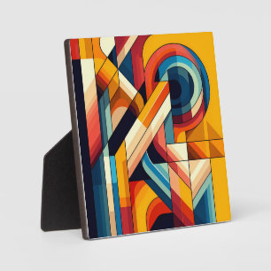Plaque Photo Fusion géométrique moderne - Bloc de couleur Abstr