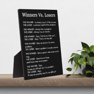 Plaque Photo Gagnants contre perdants