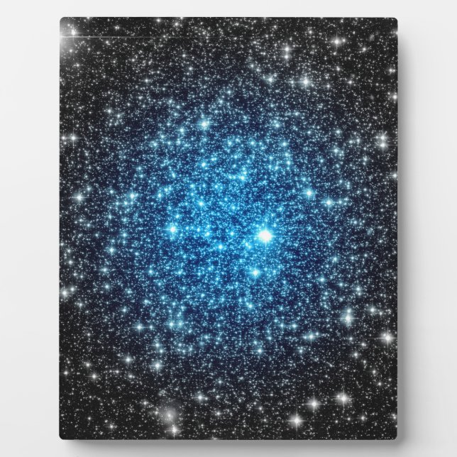 Plaque Photo Galaxie bleue et noire (Devant)