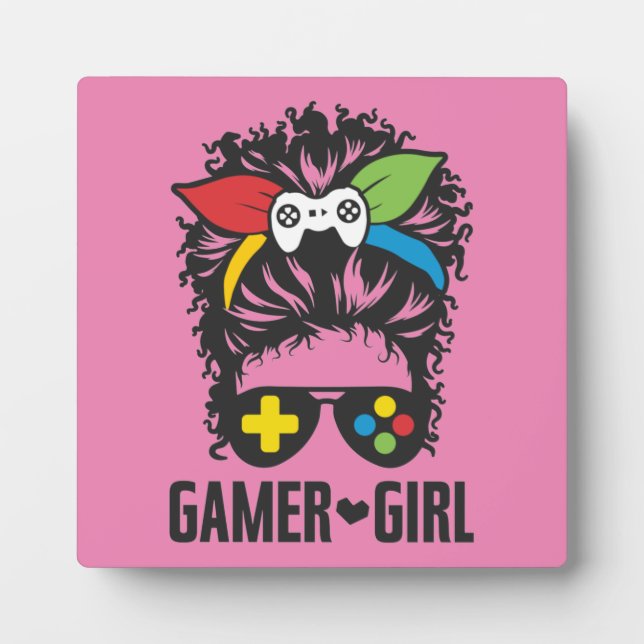 Plaque Photo Gamer Girl - Drôle Joueur Vidéo, Jeu Humour Plaisa (Devant)
