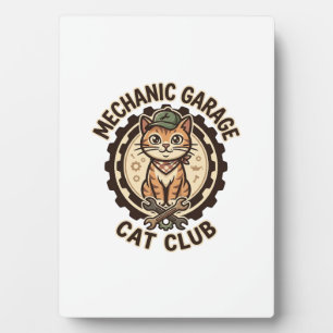 Plaque Photo Garage Mécanique Chat POD Vector Art - Garage Méca