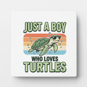 Plaque Photo Garçon qui aime les tortues Dessin de gravure vint