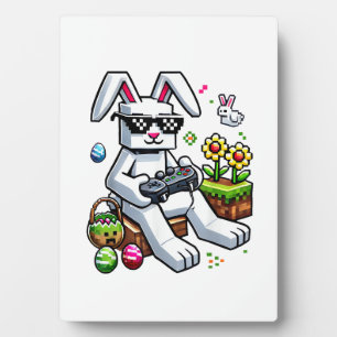 Plaque Photo Garçons Joyeux Jour de Pâques Lapin Œuf Jeu Vidéo