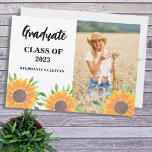 Plaque Photo Garde-photo de tournesol<br><div class="desc">Cette plaque de Graduation florale est décorée de tournesols aquarelle et de verdure. Facilement personnalisable avec votre photo et vos détails. Utilisez l'outil de conception pour modifier la taille, le style ou la couleur du texte. En créant notre oeuvre, vous ne trouverez pas cette image exacte d'autres créateurs. Aquarelle originale...</div>