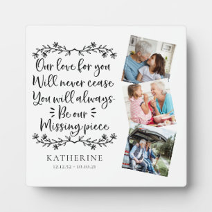 Plaque Photo Garde-photo Mémorial de famille Trois
