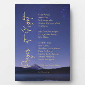 Plaque Photo Garder la prière nocturne avec l'Easel