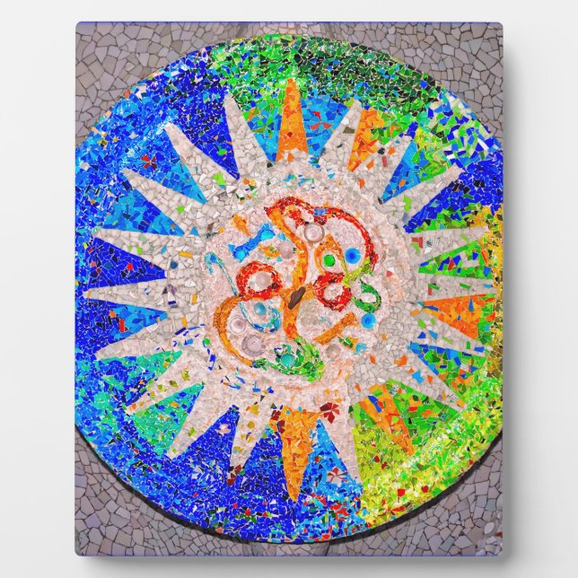 Plaque Photo Gaudi Détail Bleu (Devant)