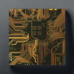 Plaque Photo Geek Sortie carte circuit électronique orange PCB<br><div class="desc">PCB Circuit Board cadeaux pour les geeks ou cadeaux pour les nerds. En voici un pour l'Ordinateur Nerd ou Geek en chacun de nous. Geek Sortez votre Nerd avec cette carte circuit électronique PCB. Il s'agit d'une image de fond d'une carte de circuit imprimé ou d'une carte de circuit électronique....</div>