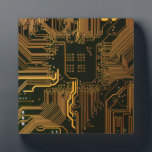 Plaque Photo Geek Sortie carte circuit électronique orange PCB<br><div class="desc">PCB Circuit Board cadeaux pour les geeks ou cadeaux pour les nerds. En voici un pour l'Ordinateur Nerd ou Geek en chacun de nous. Geek Sortez votre Nerd avec cette carte circuit électronique PCB. Il s'agit d'une image de fond d'une carte de circuit imprimé ou d'une carte de circuit électronique....</div>