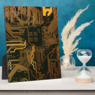 Plaque Photo Geek Sortie carte circuit électronique orange PCB