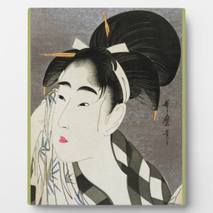 Plaque Photo Geisha Japonais Vintage Oriental Asiatique Kimono