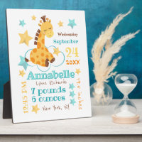 Genre Neutre Mignonne Giraffe Stars Bébé statistiq