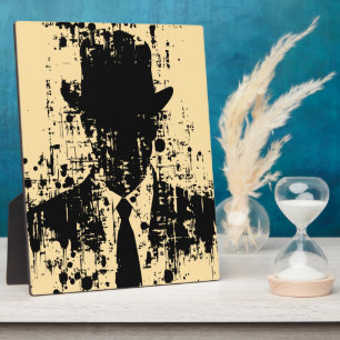 Plaque Photo Gentleman sans visage : Élégance Abstraite