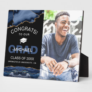 Plaque Photo Géode de la Marine et de l'Or Félicitations de la