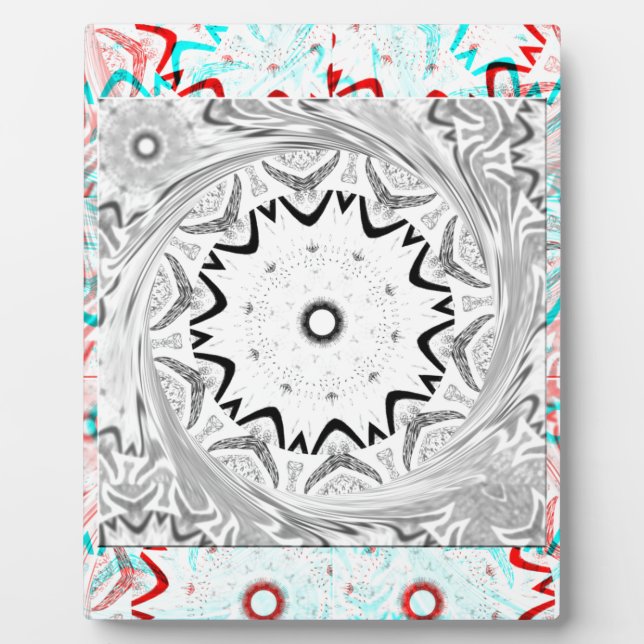 Plaque Photo Géométrie en cyan rose africain (Devant)