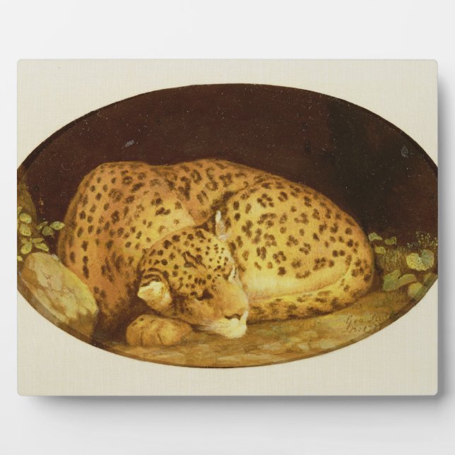 Plaque Photo George Stubbs | Léopard dormant, 1777 (émail sur (Devant)