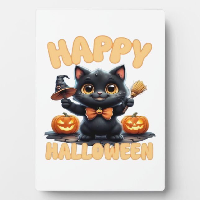 Plaque Photo Ghost Cat Tee, Halloween Shirt, Spooky Cute, Unise (Devant)