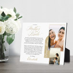 Plaque Photo Gift for Mother of The Bride | Photo & Message<br><div class="desc">Truly special and memorable mother of the bride gift from daughter photo and message white plaque. Give a beautiful personalized gift to your mother on your wedding day that she'll cherish forever. This beautiful personalized wedding day gift features a two photo layout design to display two of your own special...</div>