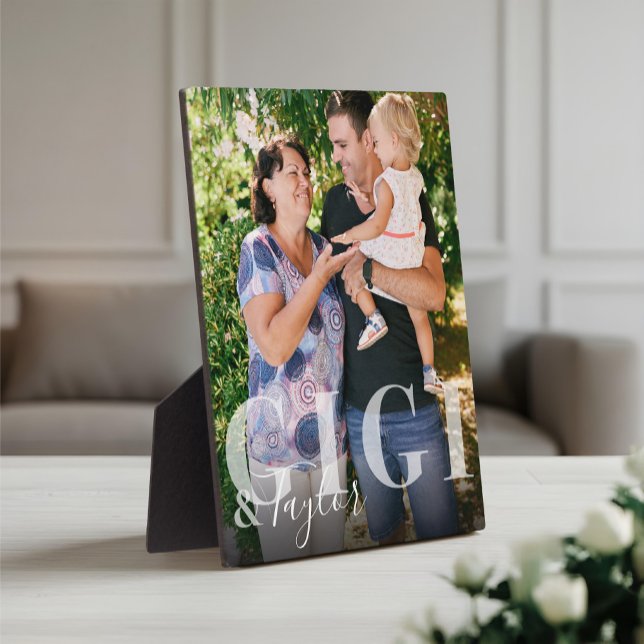 Plaque Photo Gigi & Grandchild Nom du script Garde photo (Gigi & Grandchild Script Name Photo Keepsake Plaque)