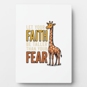 Plaque Photo Girafe Faith Over Fear Chemise Vintage Chrétienne_