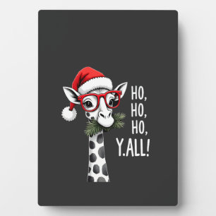 Plaque Photo Girafe Mignonne Avec Chapeau De Père Noël Joyeux N