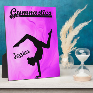 Plaque Photo Girls Gymnastique Purple Swirl Personnalisé