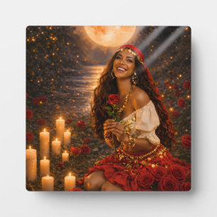 Plaque Photo gitane rouge