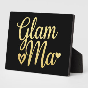 Plaque Photo Glam Ma Heart Gold Maman Fête des mères de grand-m