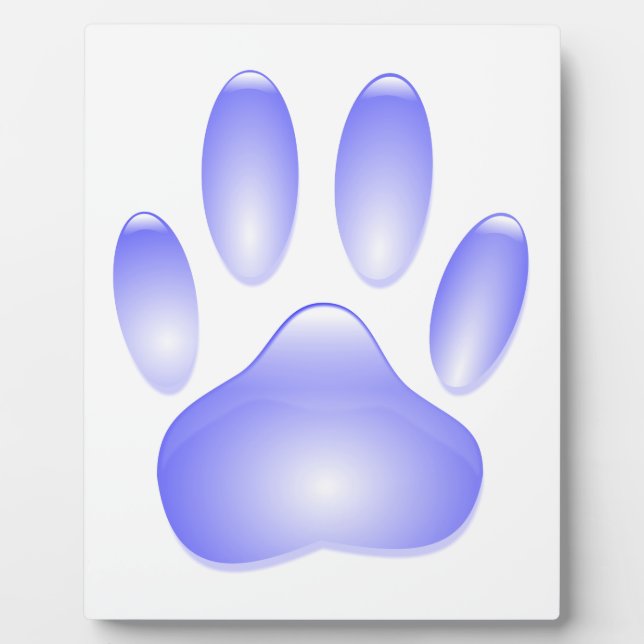 Plaque Photo Glass Dog Paw Print (Devant)