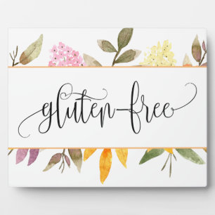 Plaque Photo Gluten Gratuit Tablette Florale avec chevalet Plaq