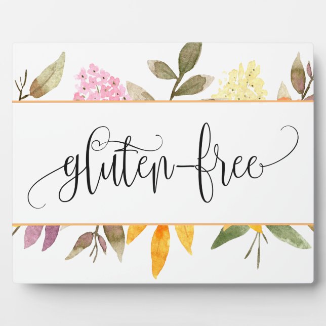 Plaque Photo Gluten Gratuit Tablette Florale avec chevalet Plaq (Devant)