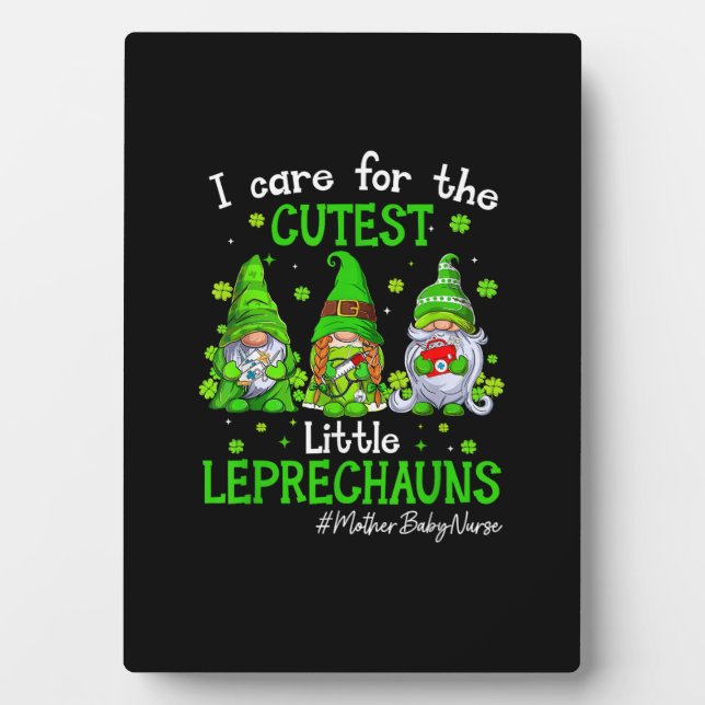 Plaque Photo Gnomes Mère Bébé Infirmière St Patrick's Day Lepre (Devant)