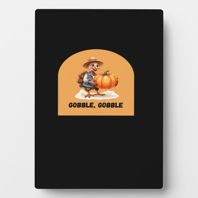 Plaque Photo Gobble, Gobble Thanksgiving Turquie avec Cl Citrou (Devant)
