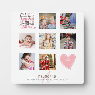 Plaque Photo GODMOTHER PHOTO COLLAGE Cadeau avec verset peut mo