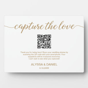 Plaque Photo Gold Capture de l'amour code QR mariage photo part