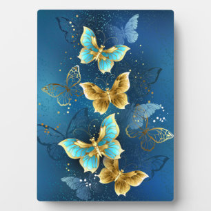 Plaque Photo Golden butterflies