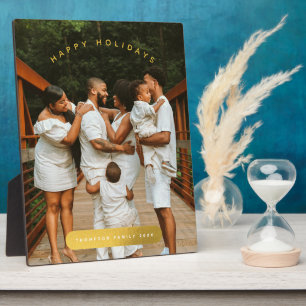 Plaque Photo Golden Custom Photo Famille Noël