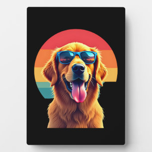 Plaque Photo Golden Retriever pour enfants garçons filles lunet