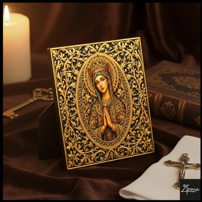 Plaque Photo Golden Reverence Virgin Mary (Créateur téléchargé)