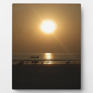 Plaque Photo Golden Summer Sunset Réflexion sur la plage
