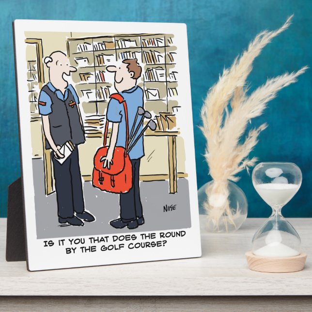 Plaque Photo Golfeur Facteur Aime Dessin Animé de Golf (Côté)