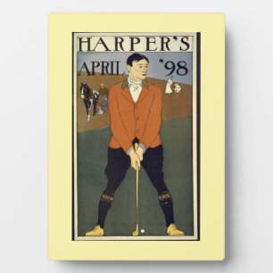Plaque Photo "Golfing Harper's 1898"